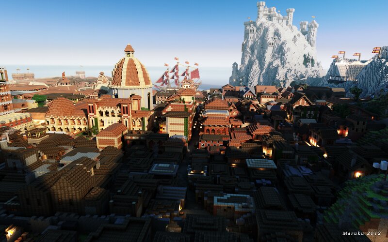 Minecraft Cityscape — Brown