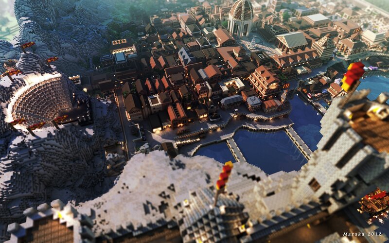 Minecraft Cityscape — Gray