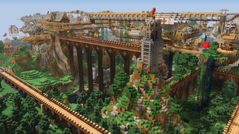 Minecraft Cityscape — Green, Expansive
