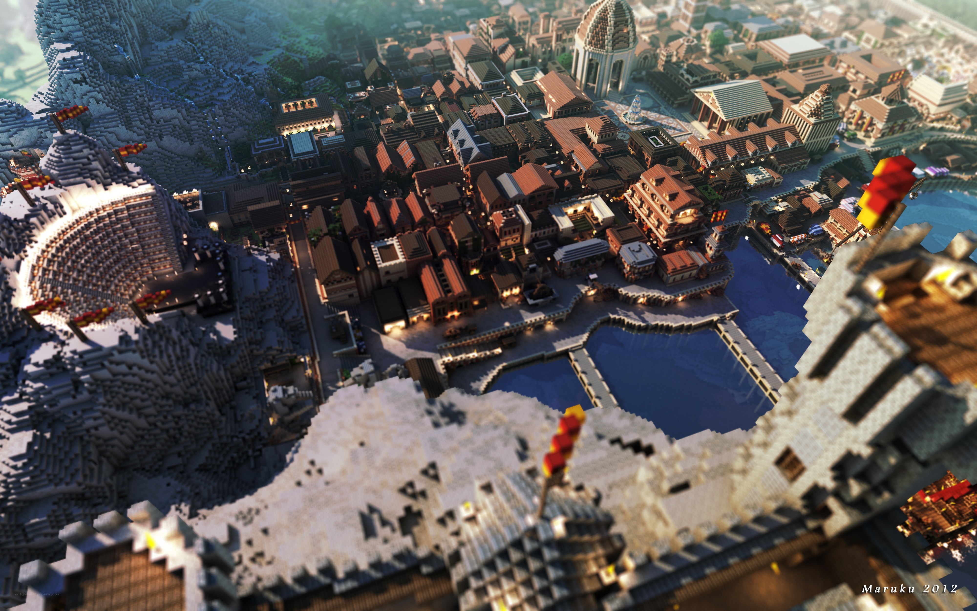 Minecraft cityscape view