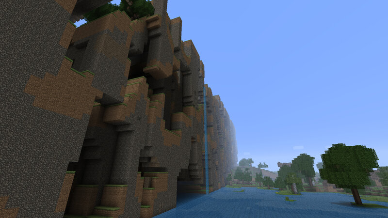 Minecraft cliffside landscape