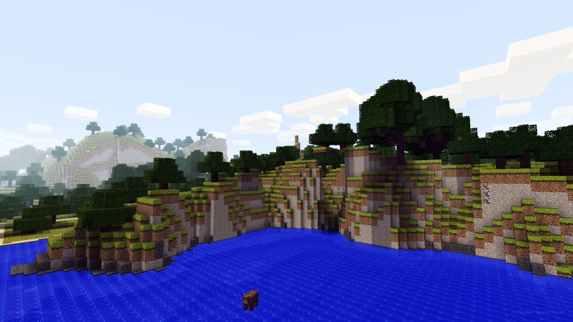 Minecraft coastal landscape
