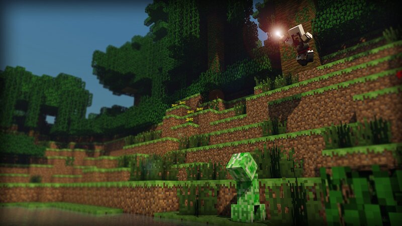 Minecraft creeper in forest