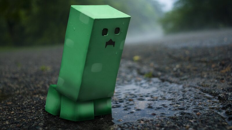 Minecraft Creeper in the rain