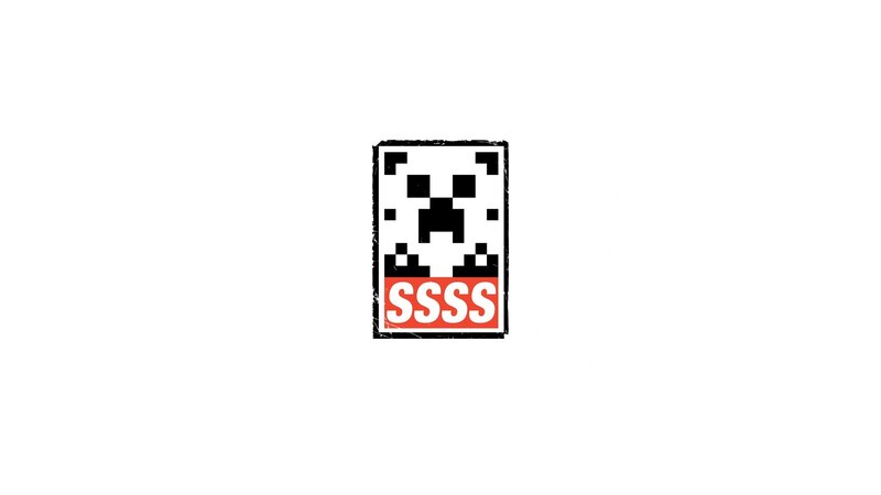 Minecraft Creeper logo with SSSS text