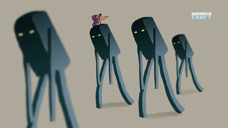 Minecraft Enderman with Pig