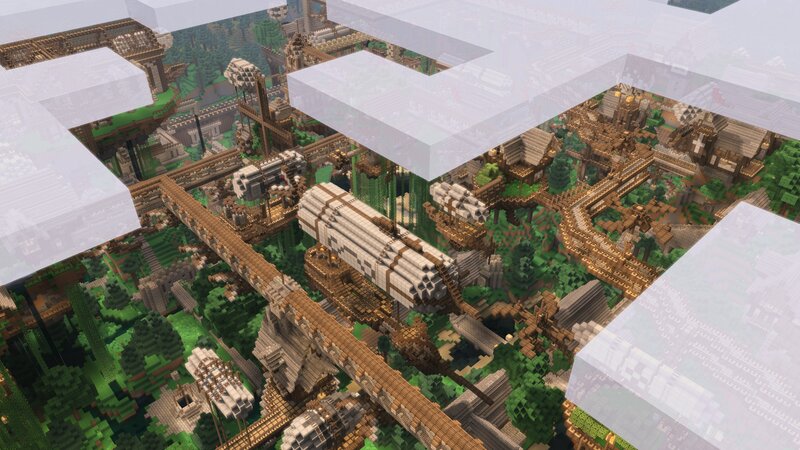 Minecraft floating island city