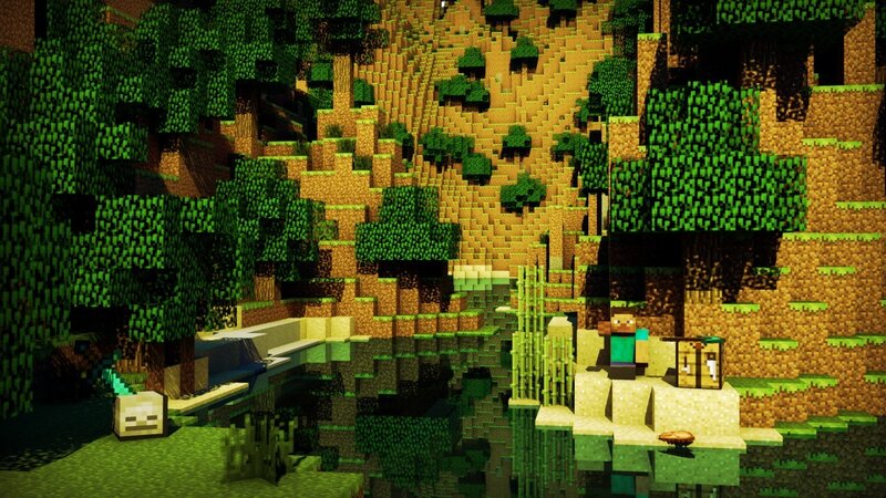 Minecraft forest scene