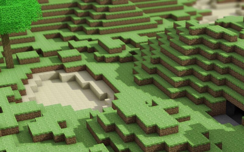 Minecraft grassy terrain