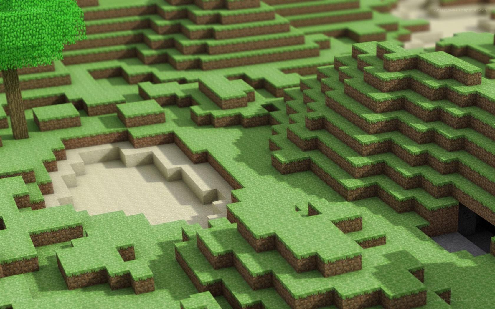 Minecraft grassy terrain
