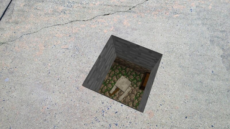 Minecraft Hole in Ground — Gray