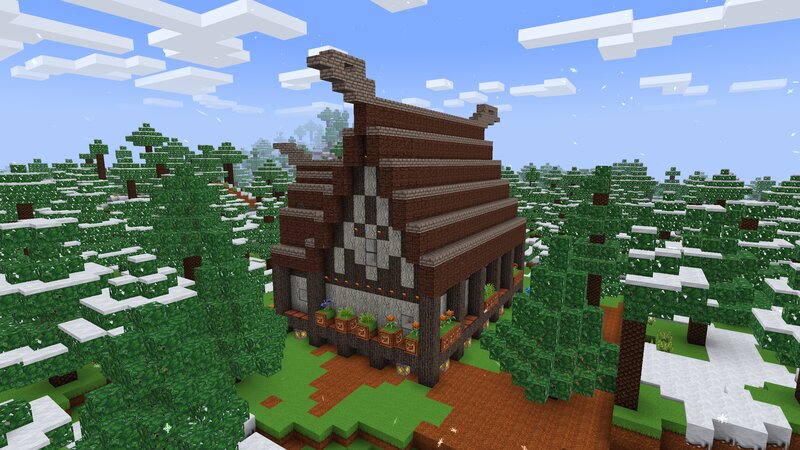 Minecraft House in Forest — Green