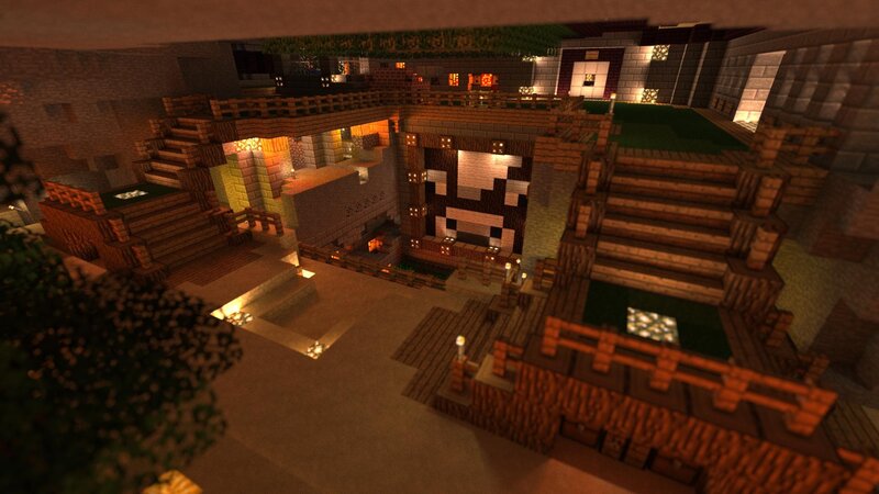 Minecraft indoor village scene
