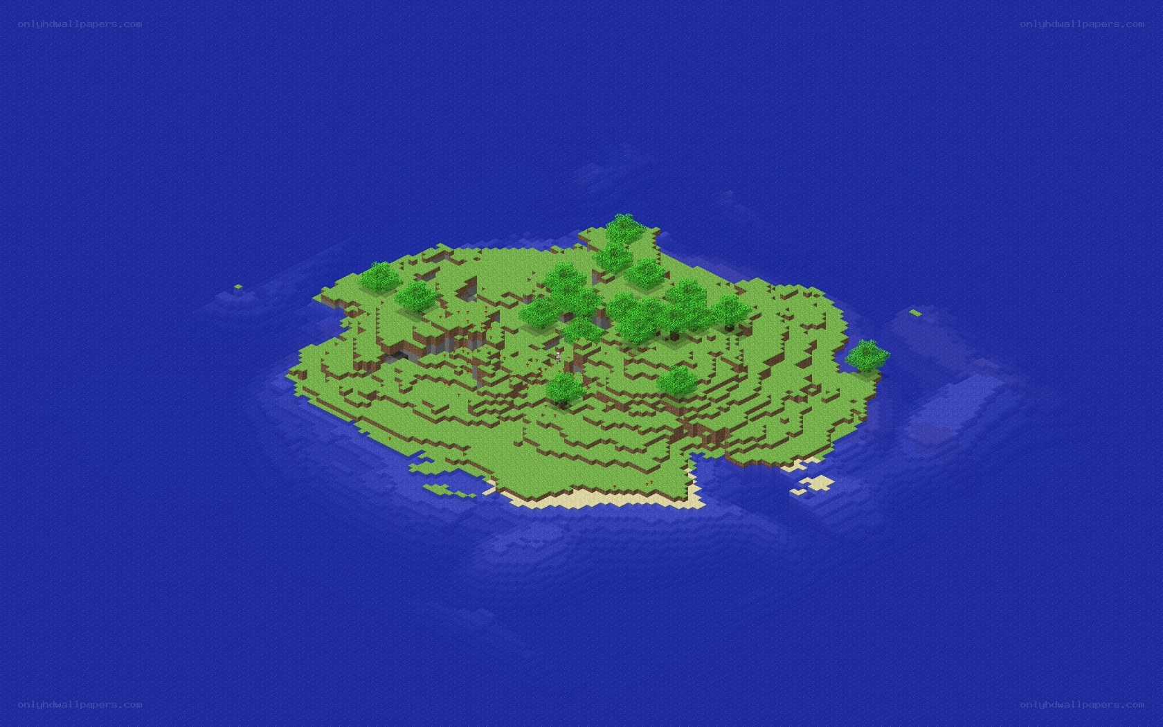 Minecraft island from above