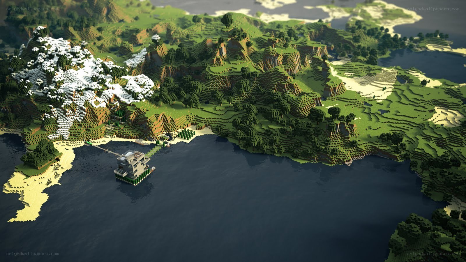 Minecraft island landscape