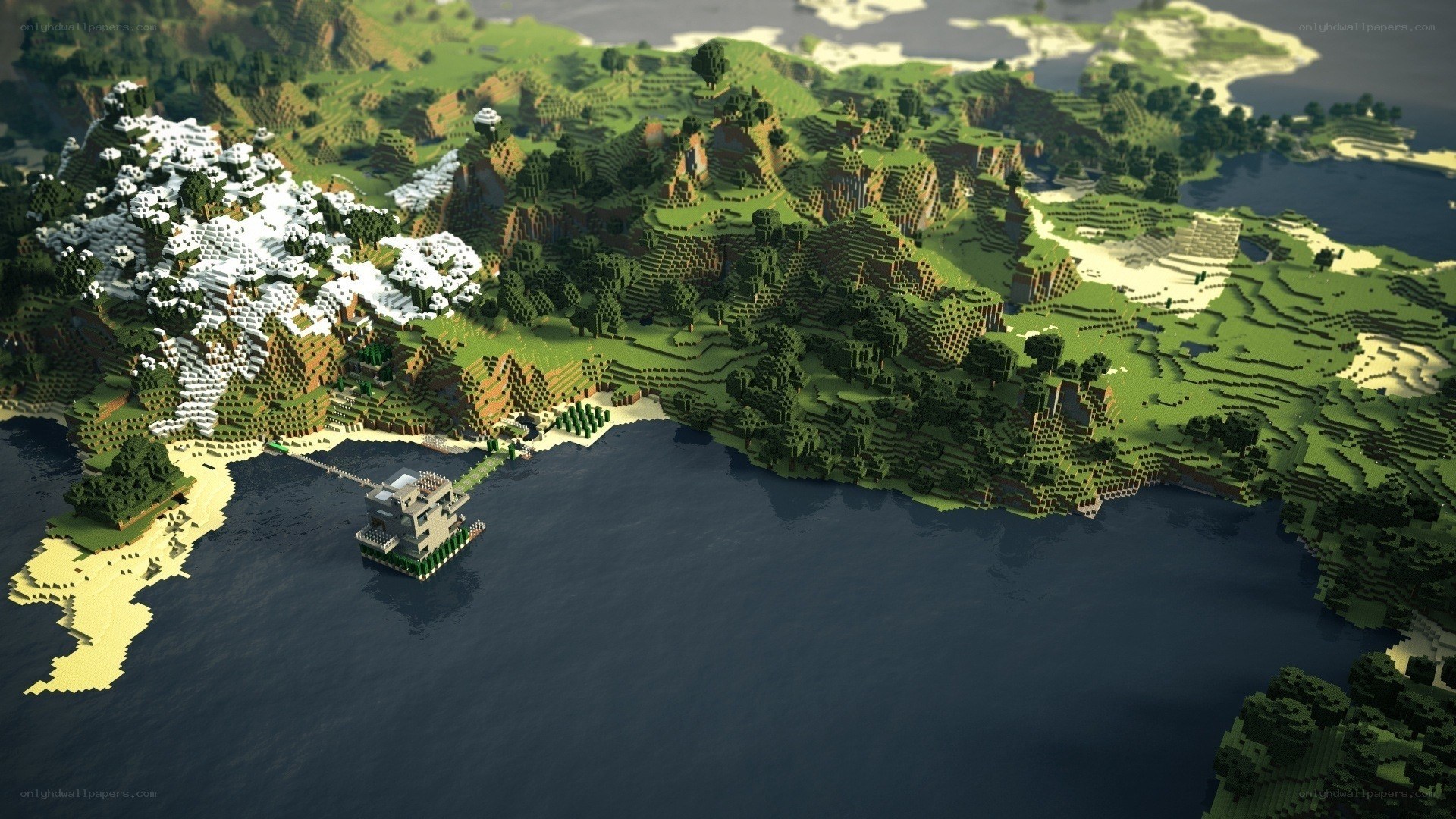 Minecraft island landscape