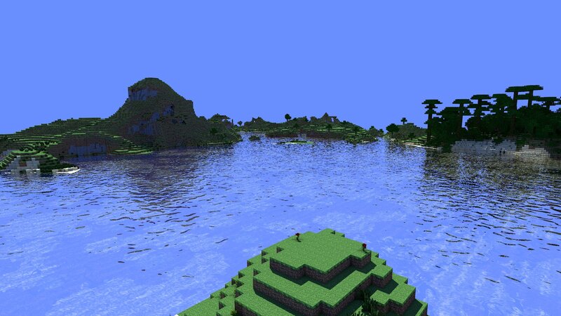 Minecraft Island Landscape — Blue, Serene