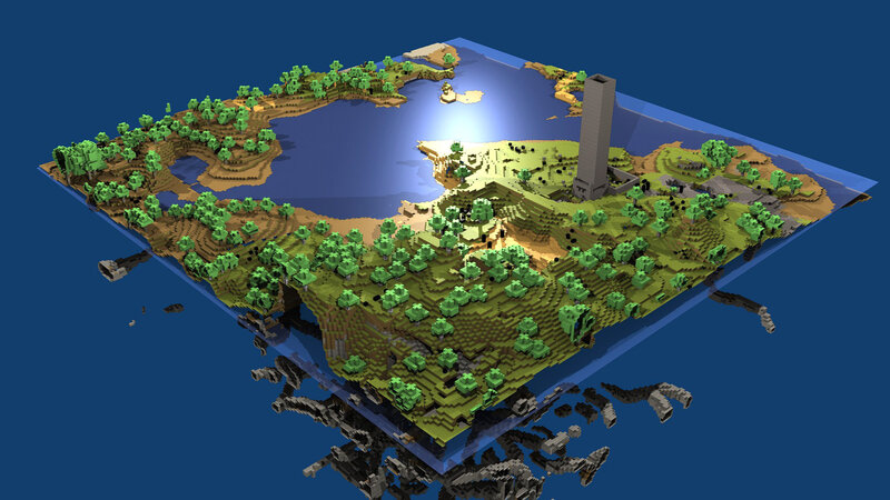 Minecraft Island Landscape — Blue