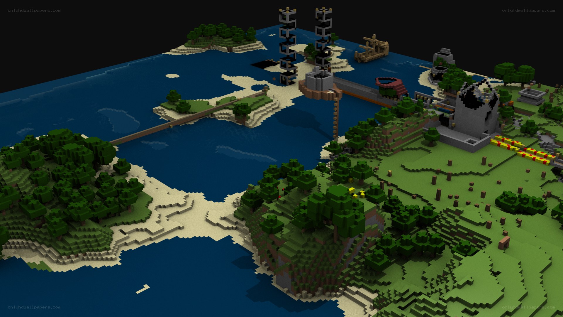 Minecraft island landscape