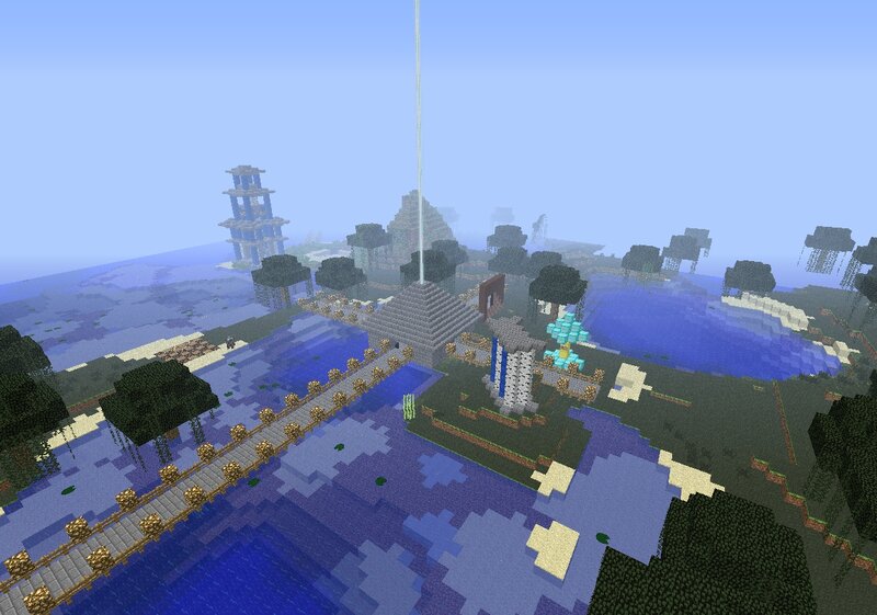Minecraft Island with Structures