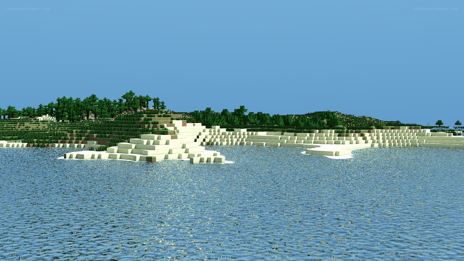 Minecraft island with water