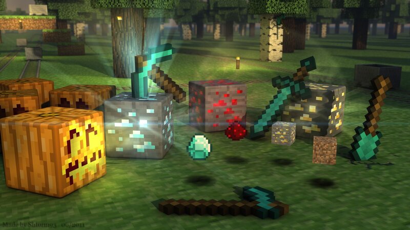 Minecraft Items in Forest