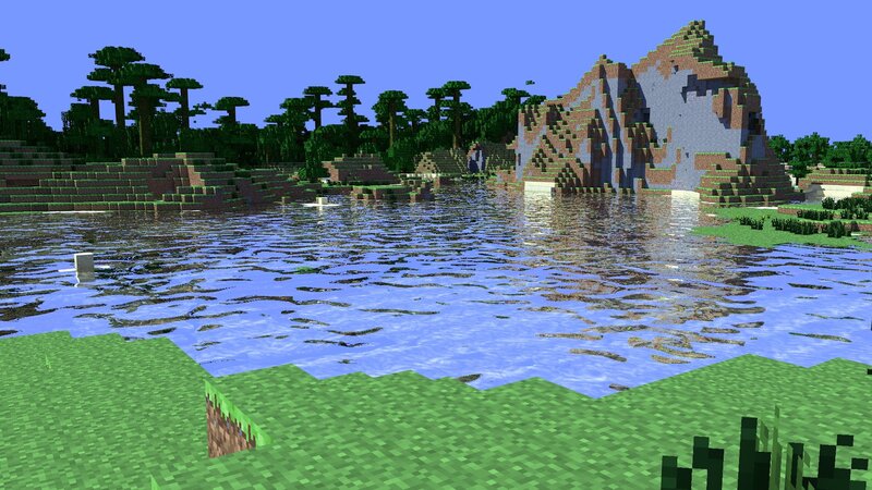 Minecraft jungle lake scene