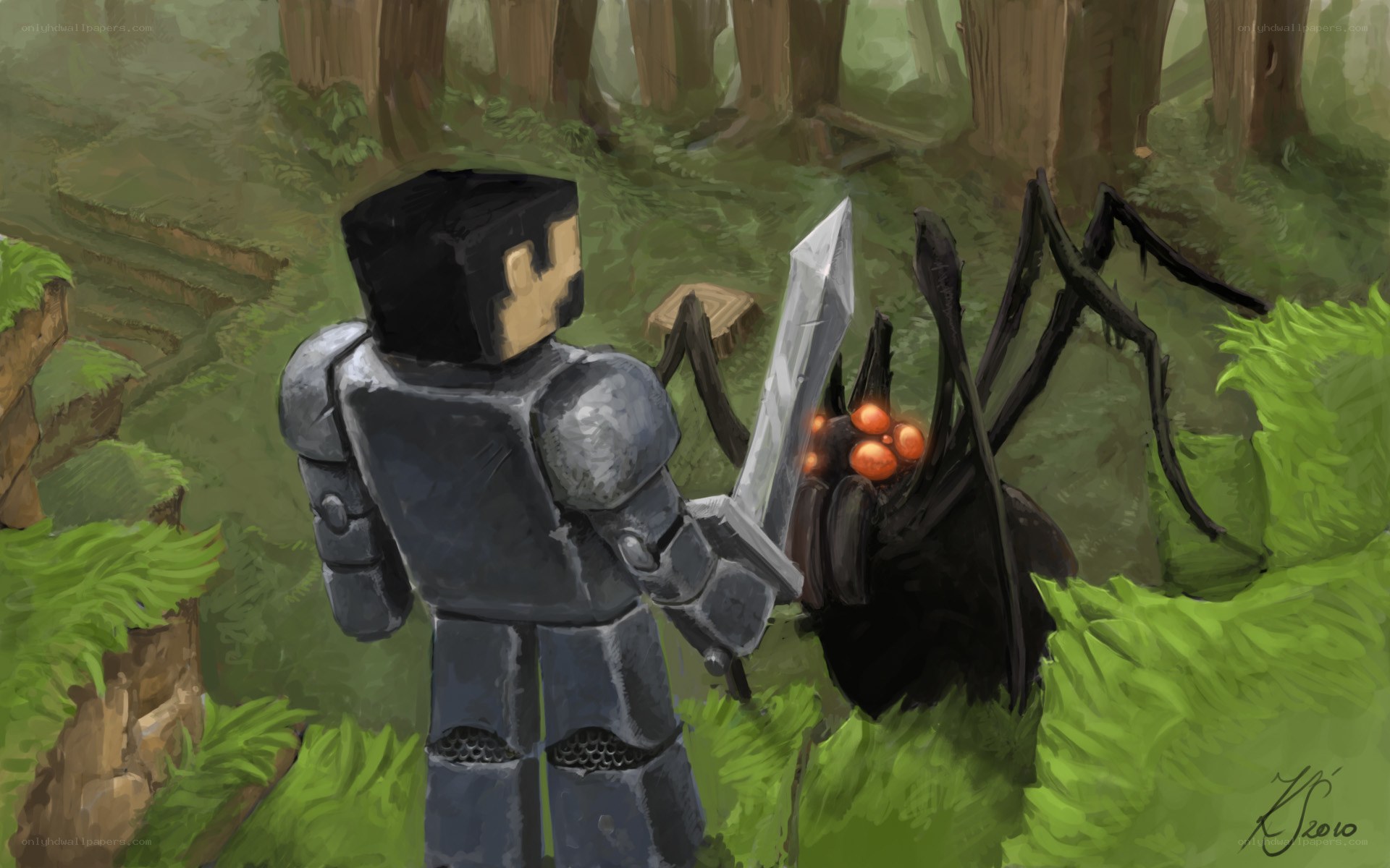 Minecraft knight vs spider