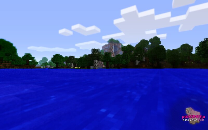 Minecraft lake scene