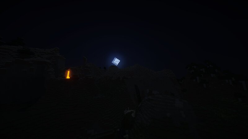 Minecraft Landscape at Night — Black