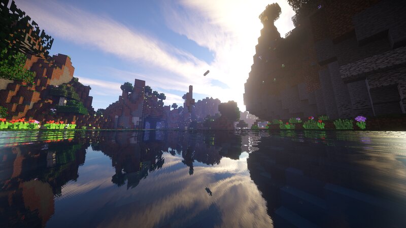 Minecraft Landscape — Blue, Serene, Afternoon