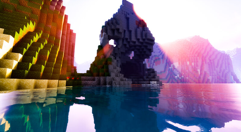 Minecraft Landscape — Blue, Serene, Sunset
