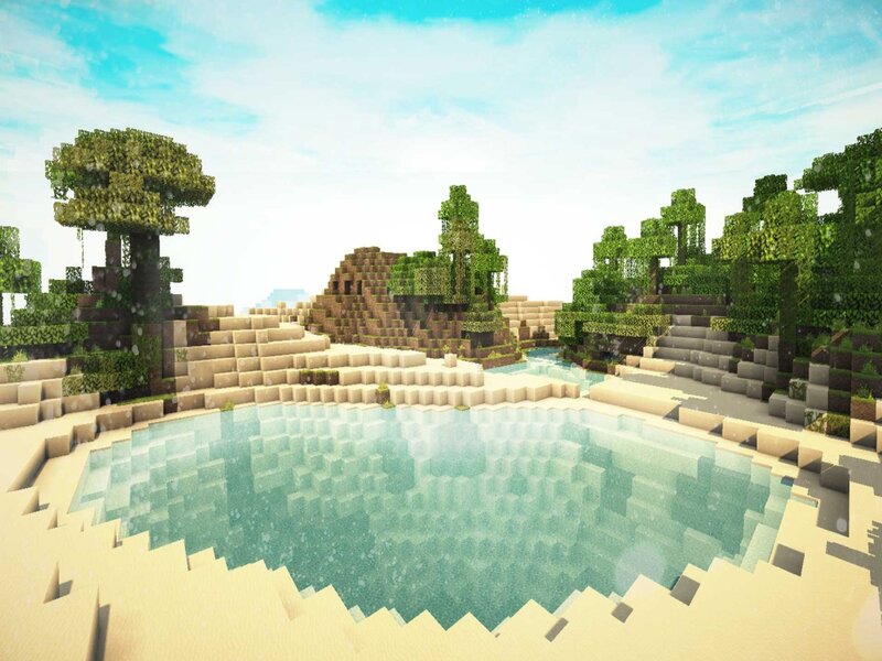 Minecraft Landscape — Blue