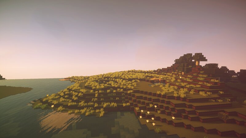 Minecraft Landscape — Green, Serene, Sunset