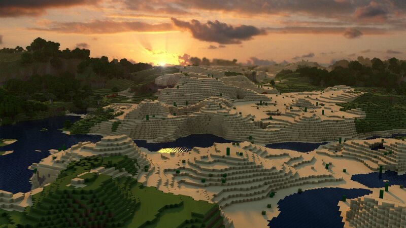 Minecraft Landscape — Orange, Serene