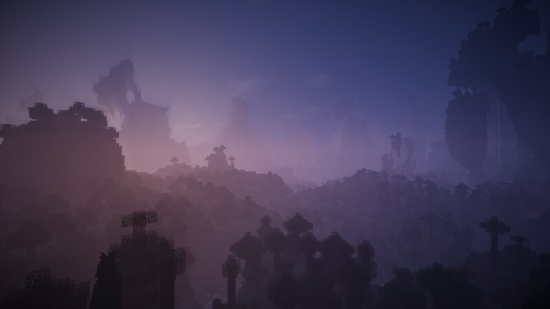 Minecraft Landscape — Purple