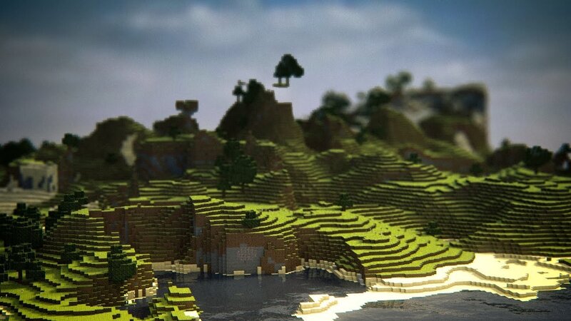 Minecraft landscape scene