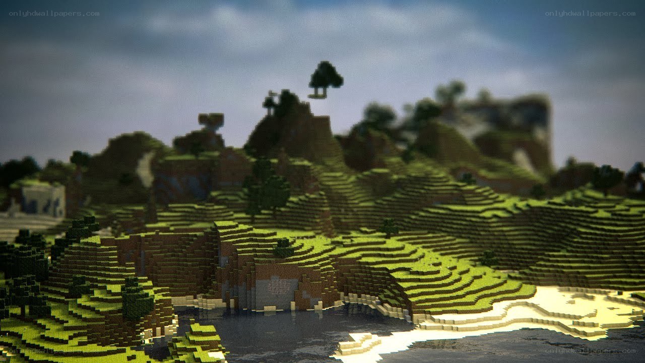 Minecraft landscape scene