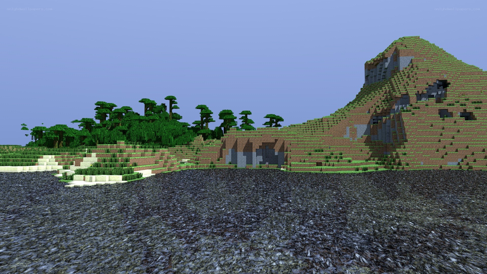 Minecraft landscape scene