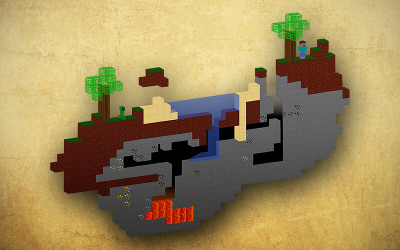 Minecraft landscape scene