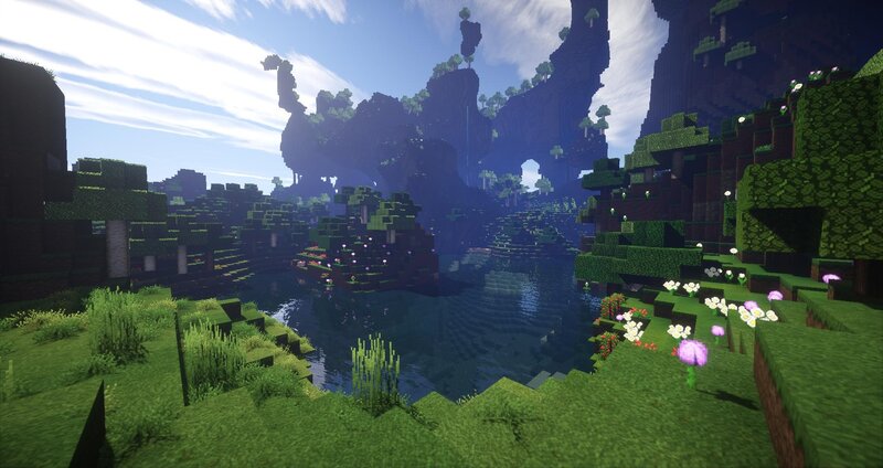 Minecraft Landscape with Lake
