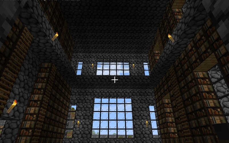 Minecraft library interior