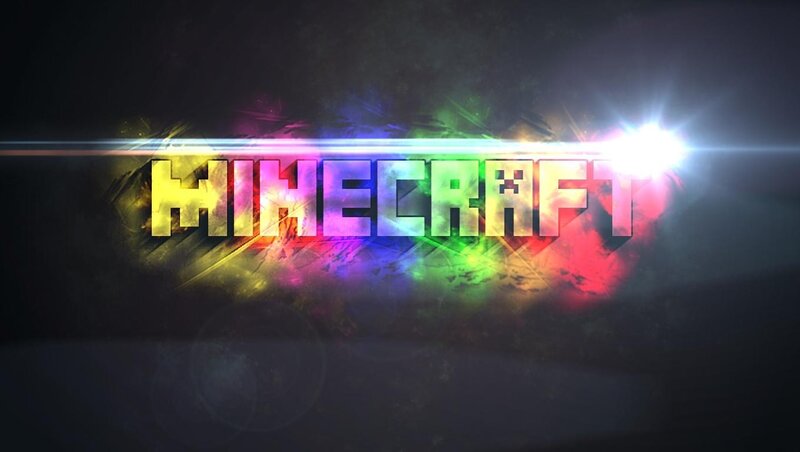 Minecraft Logo — Black, Dramatic, Digital Art, Light Burst
