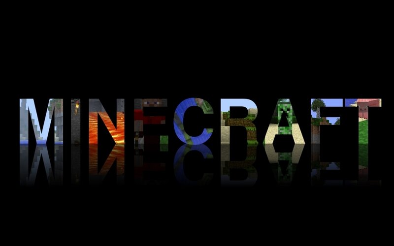 Minecraft Logo — Black, Dramatic, Digital Art