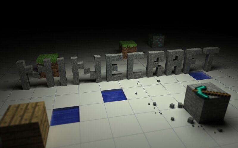 Minecraft Logo in Game Blocks