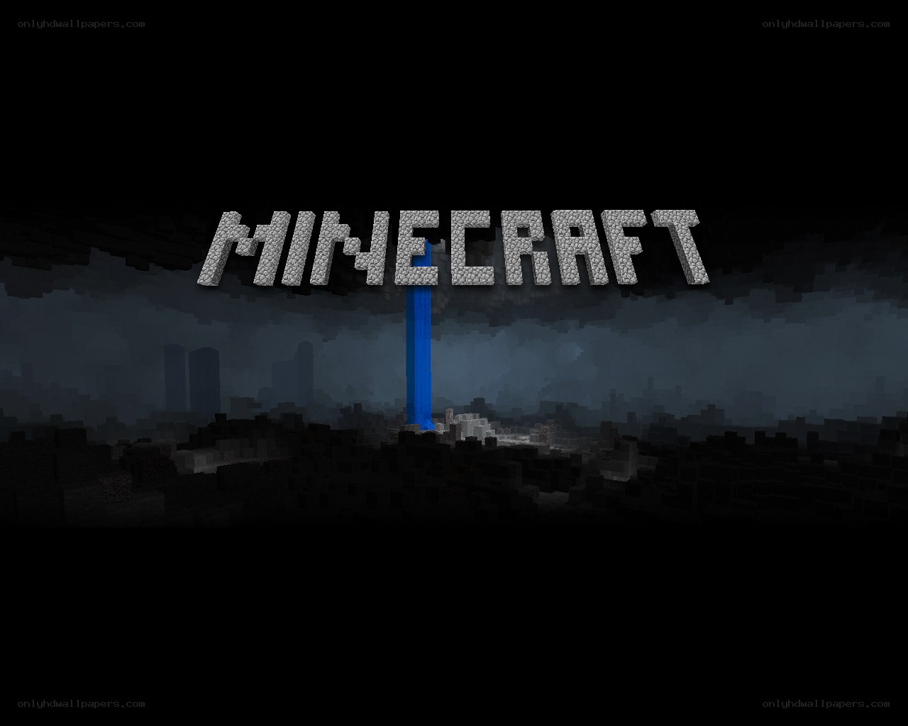 Minecraft logo in Nether