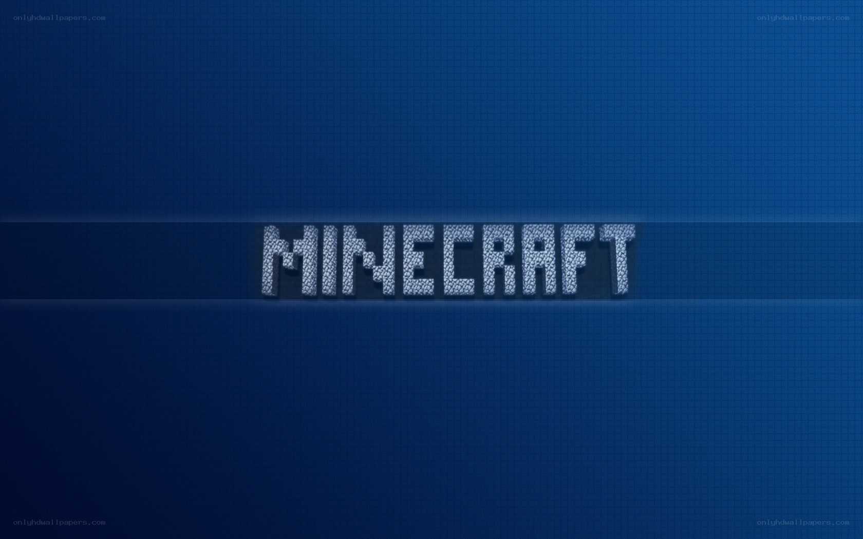 Minecraft logo on blue grid