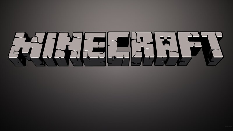 Minecraft logo on dark background