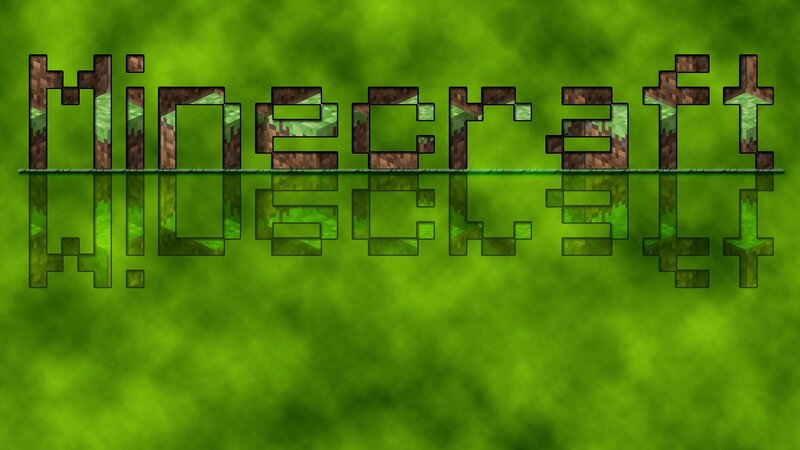 Minecraft logo on grass
