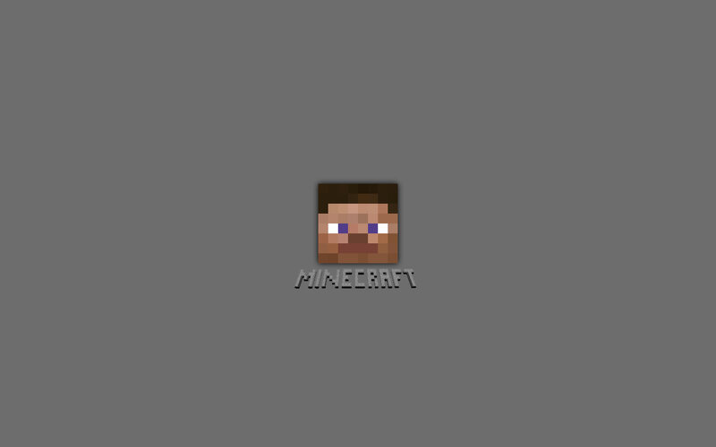 Minecraft logo on gray background